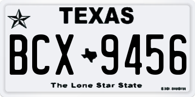 TX license plate BCX9456