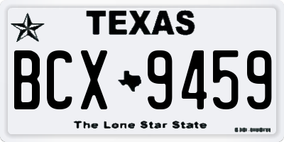 TX license plate BCX9459