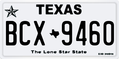 TX license plate BCX9460