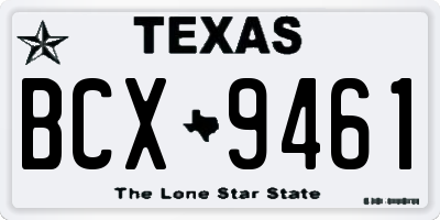 TX license plate BCX9461