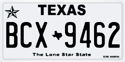 TX license plate BCX9462