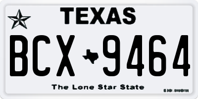 TX license plate BCX9464