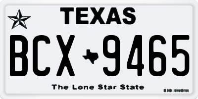 TX license plate BCX9465