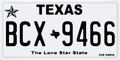 TX license plate BCX9466