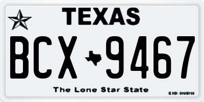 TX license plate BCX9467