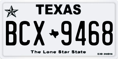 TX license plate BCX9468
