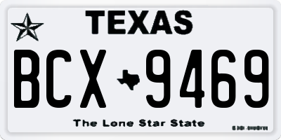 TX license plate BCX9469