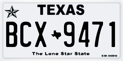 TX license plate BCX9471