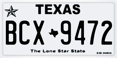 TX license plate BCX9472