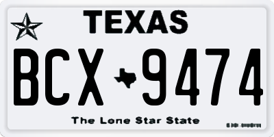 TX license plate BCX9474