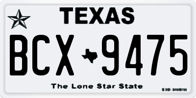 TX license plate BCX9475