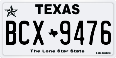 TX license plate BCX9476