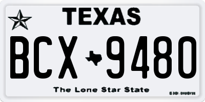 TX license plate BCX9480