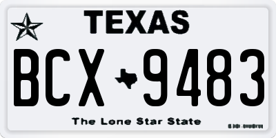 TX license plate BCX9483