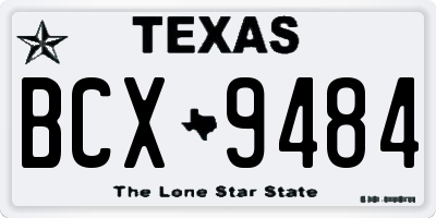 TX license plate BCX9484