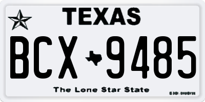 TX license plate BCX9485