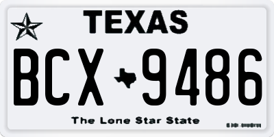 TX license plate BCX9486
