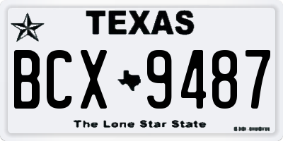 TX license plate BCX9487