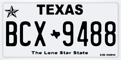 TX license plate BCX9488