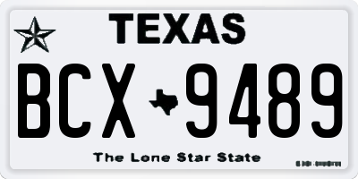 TX license plate BCX9489