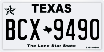 TX license plate BCX9490