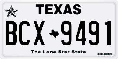 TX license plate BCX9491