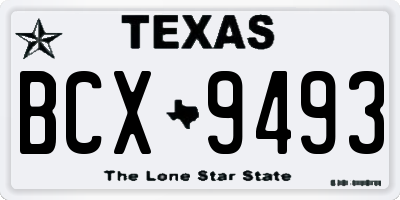 TX license plate BCX9493