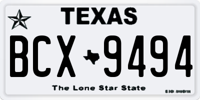 TX license plate BCX9494