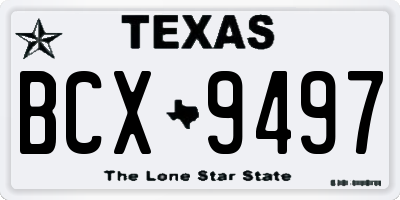 TX license plate BCX9497