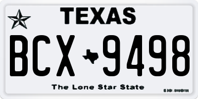 TX license plate BCX9498