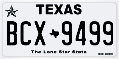 TX license plate BCX9499