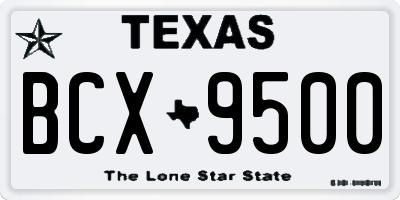 TX license plate BCX9500