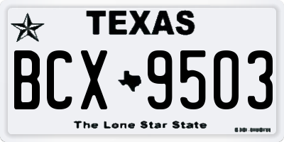 TX license plate BCX9503