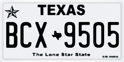 TX license plate BCX9505