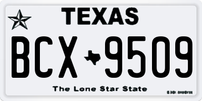TX license plate BCX9509