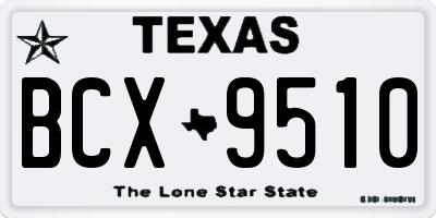 TX license plate BCX9510