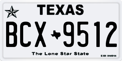 TX license plate BCX9512