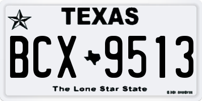 TX license plate BCX9513