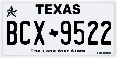 TX license plate BCX9522