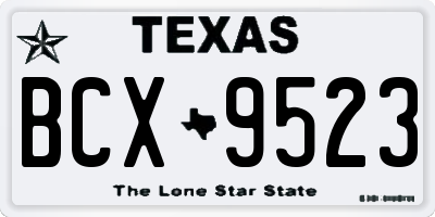 TX license plate BCX9523