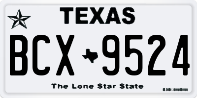 TX license plate BCX9524
