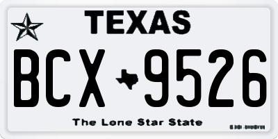 TX license plate BCX9526