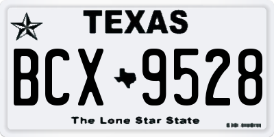 TX license plate BCX9528