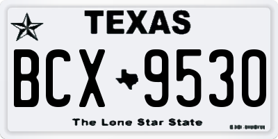 TX license plate BCX9530