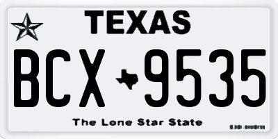 TX license plate BCX9535
