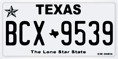 TX license plate BCX9539