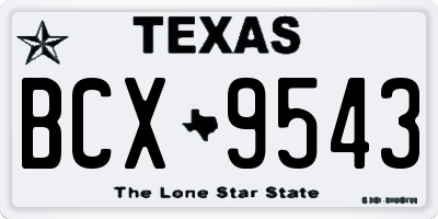 TX license plate BCX9543