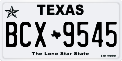 TX license plate BCX9545