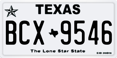 TX license plate BCX9546