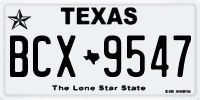 TX license plate BCX9547